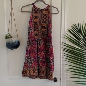 Boohoo handkerchief printed keyhole neck